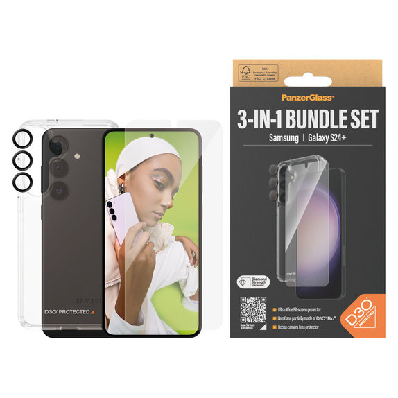 Bundle Hoops + Edzett üveg UWF + Hard Case D3O Samsung Galaxy S24+ készülékhez, PanzerGlass