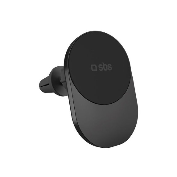 SBS - Autós tartó vezeték nélküli töltéssel, Qi2, 15W, MagSafe, szellőzőrácsba, fekete
