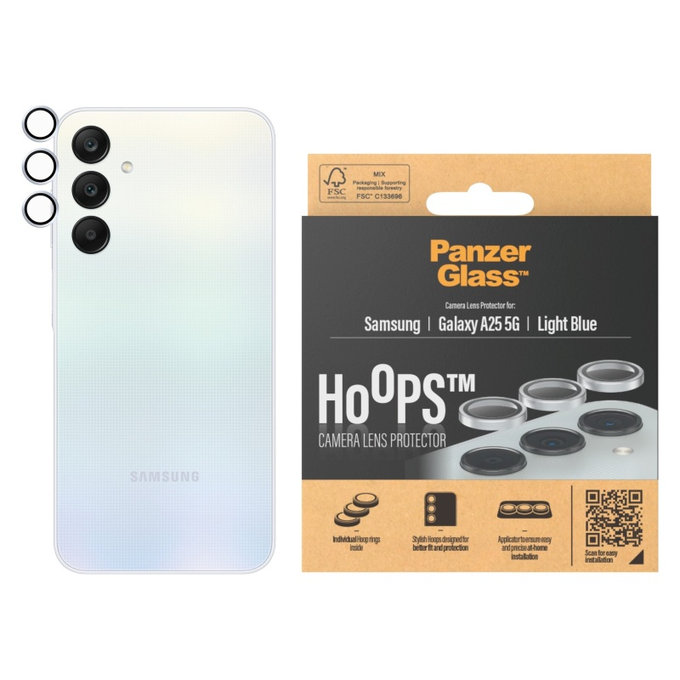 Hoops Kameralencse-védő Samsung A25 5G készülékhez, Világoskék, PanzerGlass