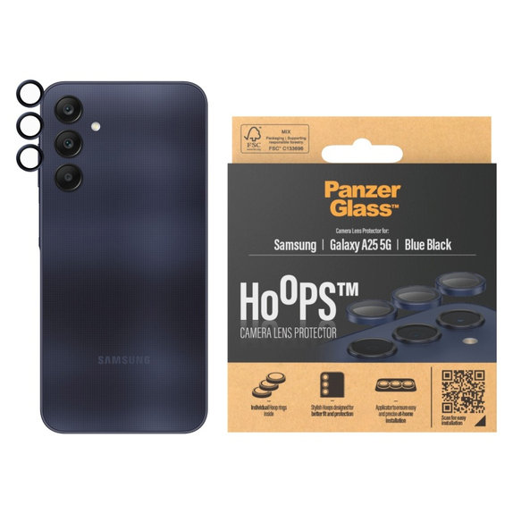 Hoops Kameralencse-védő Samsung A25 5G készülékhez, Kék/Fekete, PanzerGlass