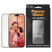 Edzett üveg UWF Ceramic applikátorral iPhone 15 készülékhez, Fekete, PanzerGlass