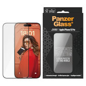 Edzett üveg UWF Ceramic applikátorral iPhone 15 Pro készülékhez, Fekete, PanzerGlass