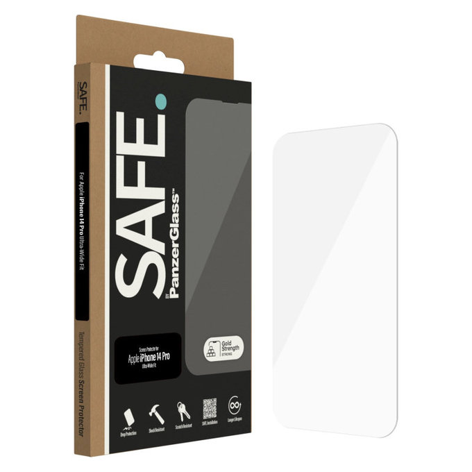 Edzett üveg Case Friendly UWF iPhone 14 Pro készülékhez, Fekete, SAFE