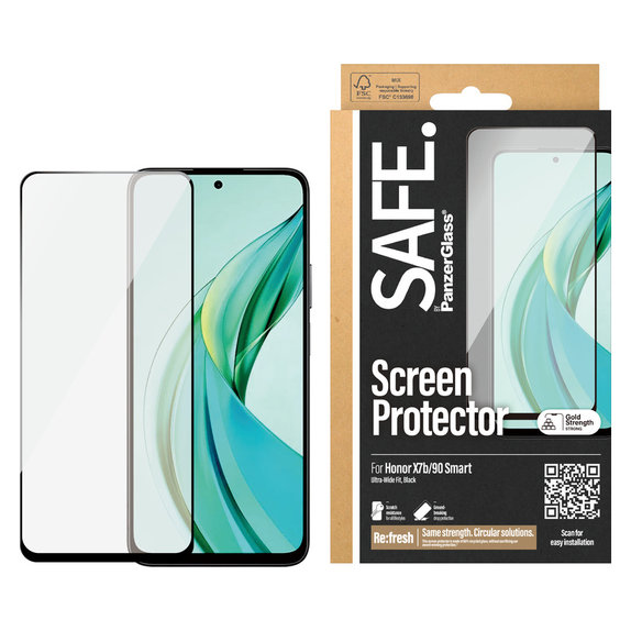 Edzett üveg UWF Honor 90 Smart készülékhez, Čierne, SAFE by PanzerGlass