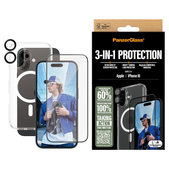Bundle 3 az 1-ben Hoops + UWF edzett üveg + Hard Case iPhone 16 készülékhez, PanzerGlass