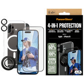 Bundle Hoops + UWF edzett üveg + Hard Case + Magnetic Ring Mount iPhone 16 készülékhez, PanzerGlass