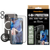 Bundle Hoops + UWF edzett üveg + Hard Case + Magnetic Ring Mount iPhone 16 Plus készülékhez, PanzerGlass