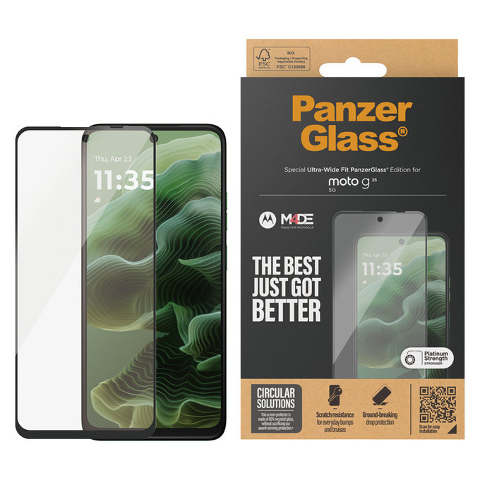 Edzett üveg UWF Motorola Moto G35 5Gkészülékhez, Fekete, PanzerGlass