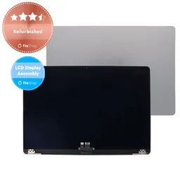 Apple MacBook Air 15" M2 A2941 (2023), M3 A3114 (2024) - LCD Kijelző + Előlapi Üveg + Fedőlap (Space Gray) Refurbished