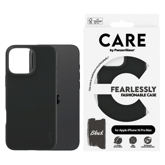 Fearlessly tok iPhone 16 Pro Max készülékhez, Fekete, CARE