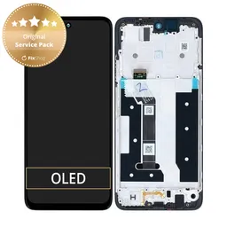 Motorola Moto G35 5G - LCD Kijelző + Érintőüveg + Keret (Black) - 5D68C28856 Genuine Service Pack