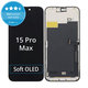 Apple iPhone 15 Pro Max - LCD Kijelző + Érintőüveg + Keret Soft OLED FixPremium