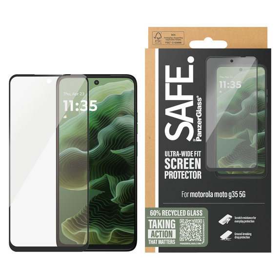 Edzett üveg Motorola Moto G35 készülékhez, Fekete, SAFE by PanzerGlass