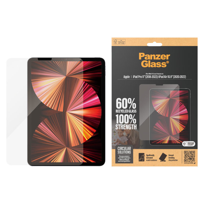 Edzett üveg UWF iPad Pro 11"/Air 10,9'' készülékhez, Átlátszó, PanzerGlass