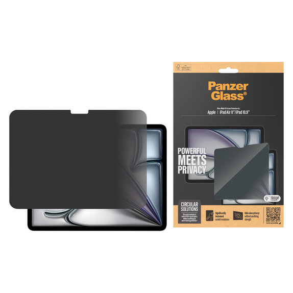 Edzett üveg UWF Privacy iPad 10,9"/Air 11'' készülékhez, Átlátszó, PanzerGlass