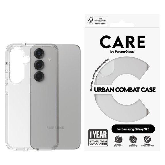 Tok Urban Combat Samsung Galaxy S25 készülékhez, Átlátszó, PanzerGlass