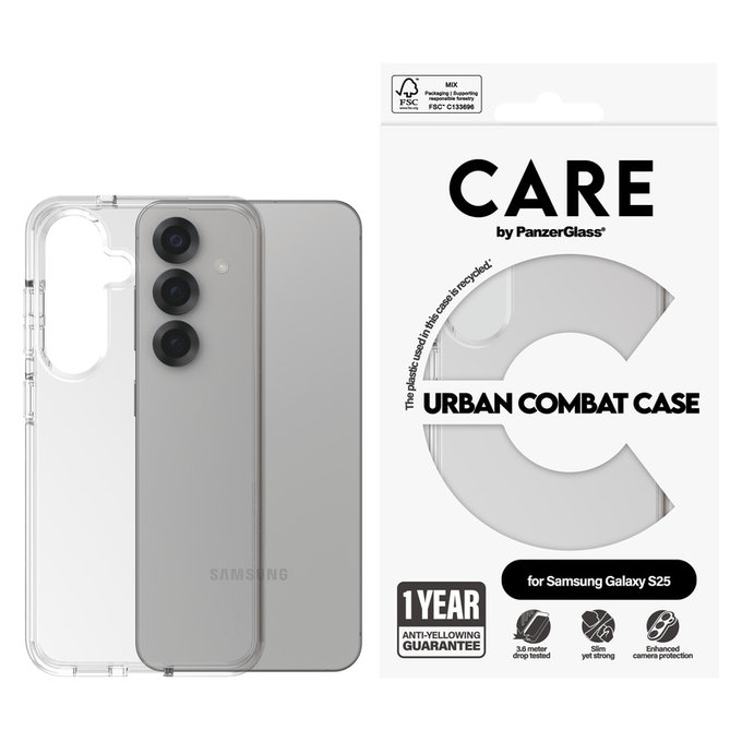 Tok Urban Combat Samsung Galaxy S25 készülékhez, Átlátszó, PanzerGlass