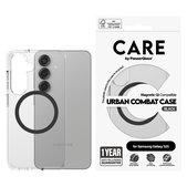 Tok Urban Combat fekete QI-val Samsung Galaxy S25 készülékhez, Átlátszó, PanzerGlass