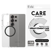 Tok Urban Combat fekete QI-val Samsung Galaxy S25 Ultra készülékhez, Átlátszó, PanzerGlass