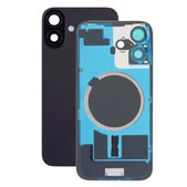 Apple iPhone 16 - Hátsó üveg + Kamera lencse + Fémlemez + Magsafe mágnes (Black)