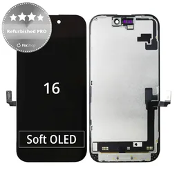 Apple iPhone 16 - LCD Kijelző + Érintőüveg + Keret Refurbished PRO