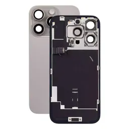 Apple iPhone 16 Pro - Hátsó üveg + Kamera lencse + Fémlemez + Magsafe mágnes (Natural Titanium)
