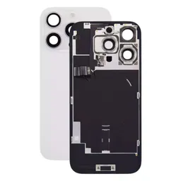 Apple iPhone 16 Pro - Hátsó üveg + Kamera lencse + Fémlemez + Magsafe mágnes (White Titanium)