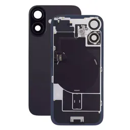 Apple iPhone 16 Plus - Hátsó üveg + Kamera lencse + Fémlemez + Magsafe mágnes (Black)