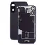 Apple iPhone 16 Plus - Hátsó üveg + Kamera lencse + Fémlemez + Magsafe mágnes (Black)