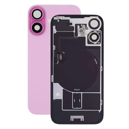 Apple iPhone 16 Plus - Hátsó üveg + Kamera lencse + Fémlemez + Magsafe mágnes (Pink)