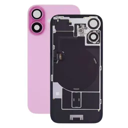 Apple iPhone 16 Plus - Hátsó üveg + Kamera lencse + Fémlemez + Magsafe mágnes (Pink)