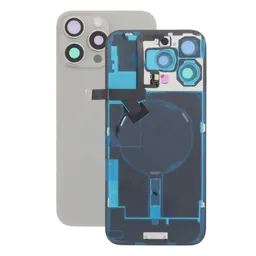 Apple iPhone 16 Pro Max - Hátsó üveg + Kamera lencse + Fémlemez + Magsafe mágnes (Natural Titanium)