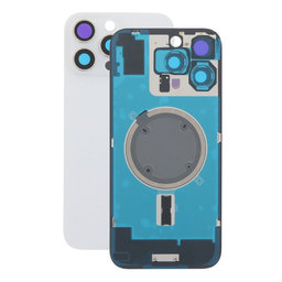 Apple iPhone 16 Pro Max - Hátsó üveg + Kamera lencse + Fémlemez + Magsafe mágnes (White Titanium)