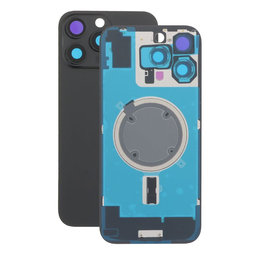 Apple iPhone 16 Pro Max - Hátsó üveg + Kamera lencse + Fémlemez + Magsafe mágnes (Black Titanium)