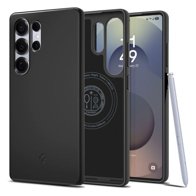 Spigen - Tok Thin Fit MagSafe-el - Samsung Galaxy S25 Ultra, fekete