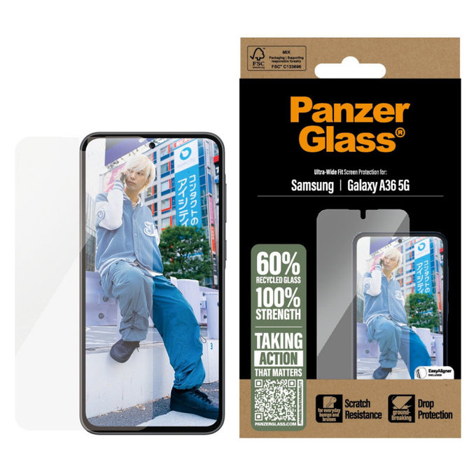 UWF edzett üveg Samsung A36 5G készülékhez, Átlátszó, PanzerGlass