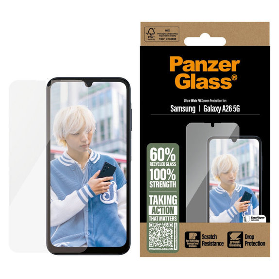UWF edzett üveg Samsung A26 5G készülékhez, Átlátszó, PanzerGlass