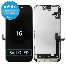 Apple iPhone 16 - LCD Kijelző + Érintőüveg + Keret Soft OLED FixPremium