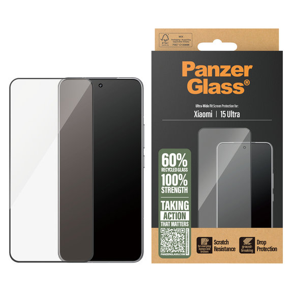 Edzett üveg UWF Xiaomi 15 Ultra készülékhez, Fekete, PanzerGlass