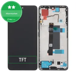 Xiaomi Redmi Note 13 Pro 5G 2312DRA50C - LCD Kijelző + Érintőüveg + Keret (Midnight Black) TFT