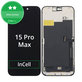 Kijelző In-Cell HD+ iPhone 15 Pro Max, Érintőüveg kerettel