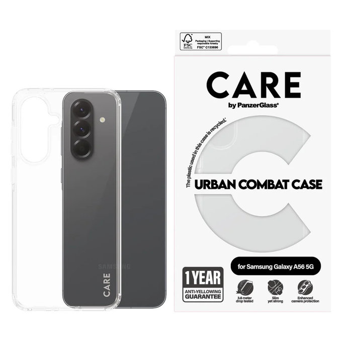 Tok Urban Combat Samsung Galaxy A56 5G készülékhez, Átlátszó, PanzerGlass