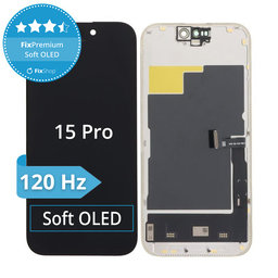 Kijelző Soft OLED iPhone 15 Pro - Érintőüveg + Keret, DIAGNOSTIC