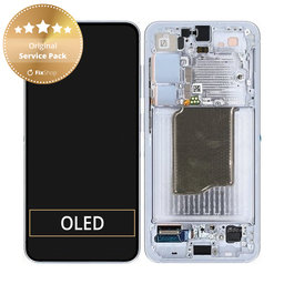 Samsung Galaxy S25 - LCD Kijelző + Érintőüveg + Keret (Icyblue) - GH82-36329C Genuine Service Pack