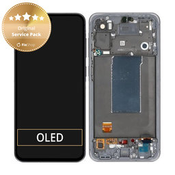 Samsung Galaxy A56 A566E - LCD Kijelző + Érintőüveg + Keret (Awesome Graphite) - GH82-36829A Genuine Service Pack