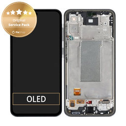 Samsung Galaxy A36 A366E - LCD Kijelző + Érintőüveg + Keret (Awesome Black) - GH82-36841A Genuine Service Pack