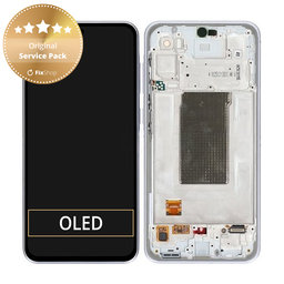 Samsung Galaxy A36 A366E - LCD Kijelző + Érintőüveg + Keret (Awesome Lavender) - GH82-36841D Genuine Service Pack