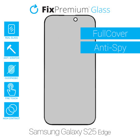 FixPremium Privacy Anti-Spy Glass - Edzett üveg - Samsung Galaxy S25 Edge