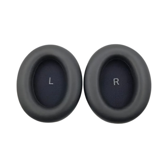 Csere fülpárnák Sennheiser Momentum 4.0 fejhallgatóhoz, Memóriahab + PU bőr, Fekete, 1 pár