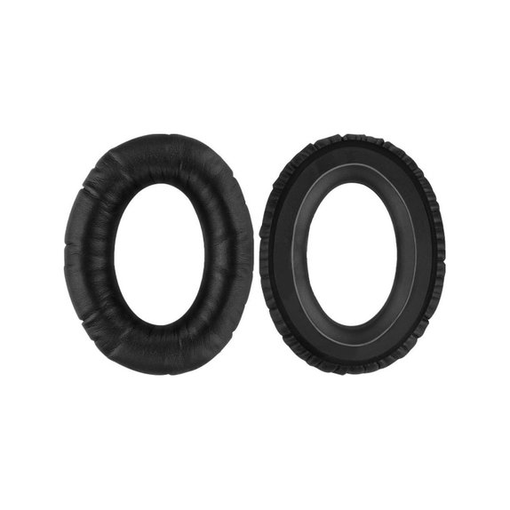 Csere fülpárnák Sennheiser HD650 fejhallgatóhoz, Memóriahab + PU bőr, Fekete, 1 pár